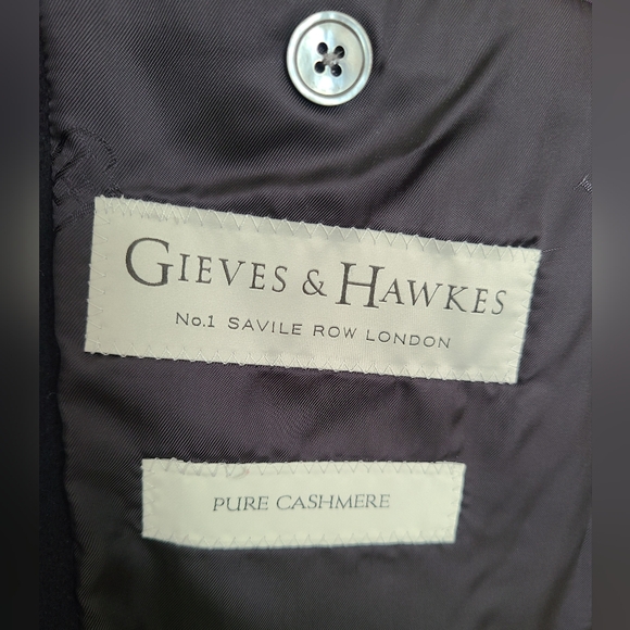 Gieves & Hawkes No.1 Savile Row London blue cashmere blazer jacket sports coat - Picture 12 of 14